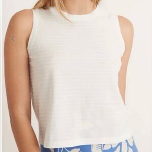 Marine Layer White Striped Tank Top, Sz S (P2P 18.5”)